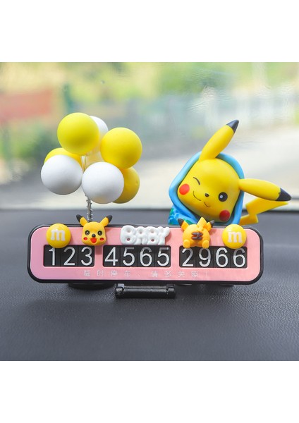 Park Plakası Sevimli Pikachu Gizli Hareketli Araba Telefon Kartı Kişiselleştirilmiş Araba Süsleri Bebek Dekorasyon (Yurt Dışından)