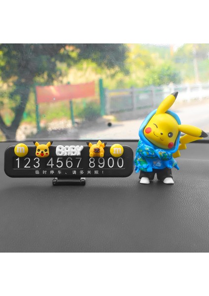 Park Plakası Sevimli Pikachu Gizli Hareketli Araba Telefon Kartı Kişiselleştirilmiş Araba Süsleri Bebek Dekorasyon (Yurt Dışından)