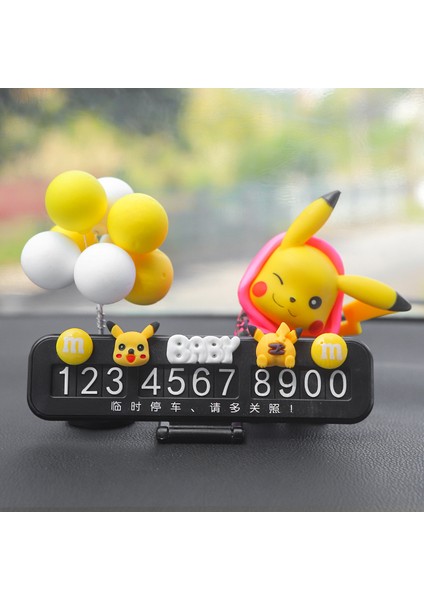 Park Plakası Sevimli Pikachu Gizli Hareketli Araba Telefon Kartı Kişiselleştirilmiş Araba Süsleri Bebek Dekorasyon (Yurt Dışından)