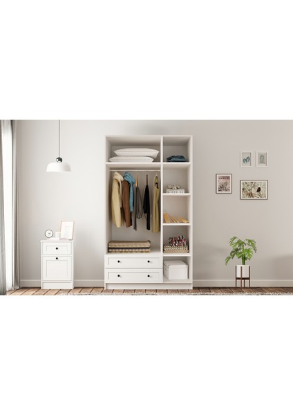 Rumy-S1 Country 3 Kapak 2 Çekmeceli Gardırop