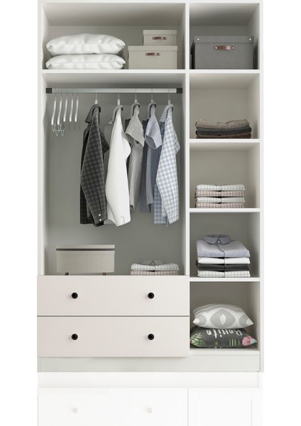 Side 3 Kapak 2 Çekmece Aynalı Gardırop modelleri