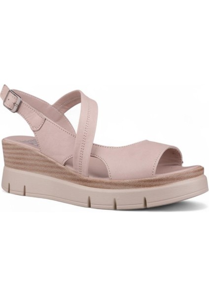 Kadın Günlük Sandalet - Bej, Deri