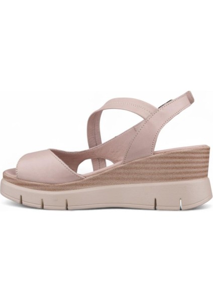 Kadın Günlük Sandalet - Bej, Deri modelleri