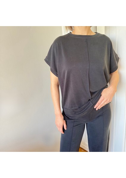 Antrasit Çimalı Modal Kumaş Takım modelleri