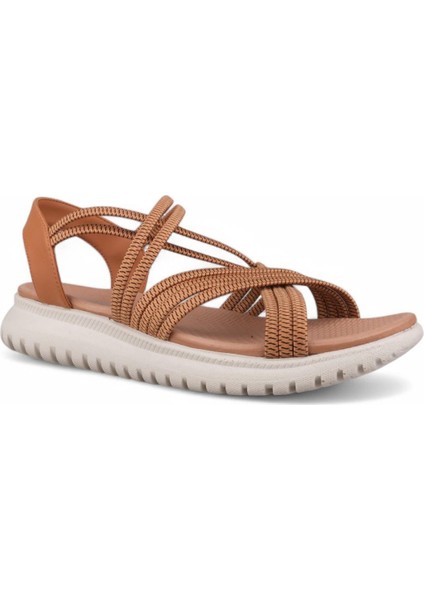 Kadın Günlük Sandalet - Taba, Deri