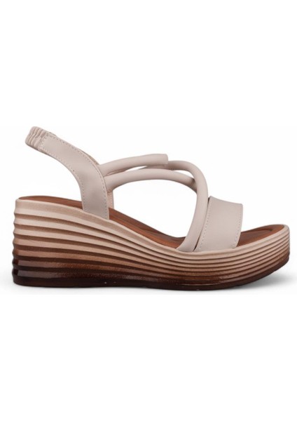 Kadın Günlük Sandalet - Bej, Tekstil fırsatları