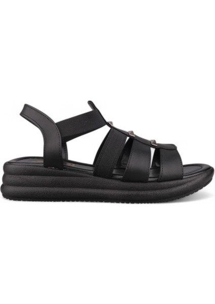 Kadın Sıyah Günlük Sandalet - Siyah, Deri fırsatları