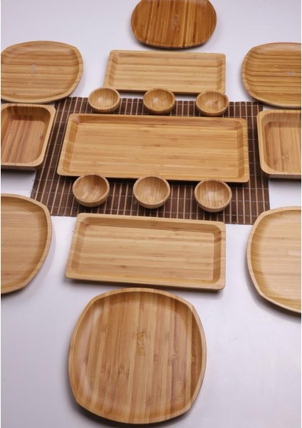 Bambu Elegance 6 Kişilik 17 Parça Doğal Bambu Kahvaltı Takımı - Kahvaltı Seti