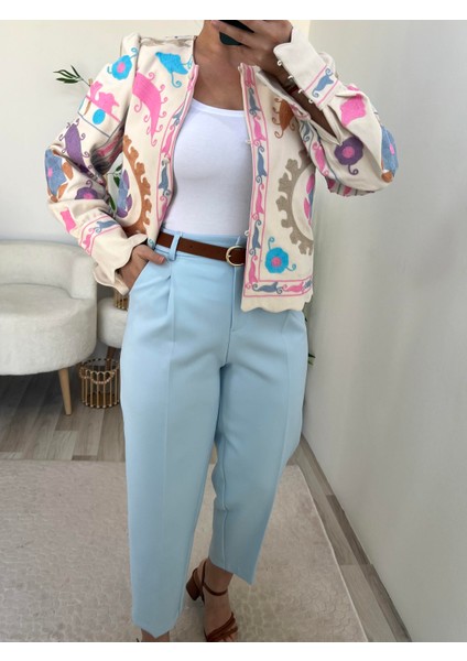 Dilvin Bebe Mavi Kemerli Kumaş Pantolon fiyatları