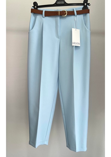 Dilvin Bebe Mavi Kemerli Kumaş Pantolon modelleri