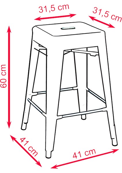 Tolix Yüksek Metal Tabure fiyatları