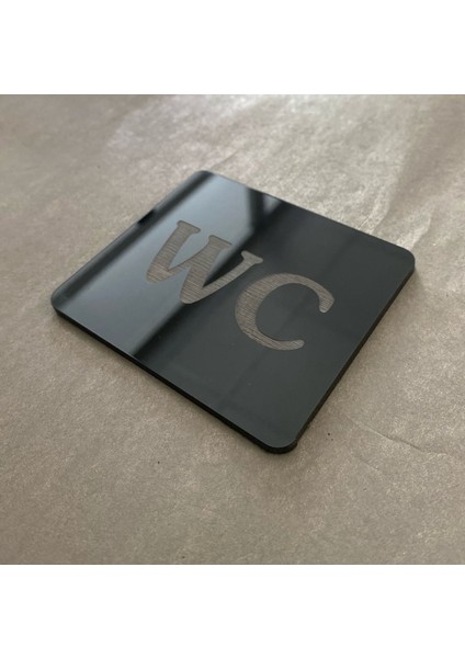 Siyah Minimal Seri Wc Yönlendirme Levhası