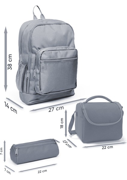 Kids Yeşil Kahverengi High Craft Desenli 3’lü Okul Çanta Seti SET0123776