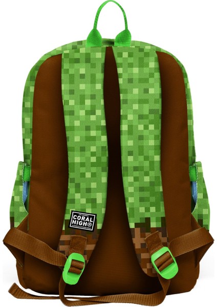 Kids Yeşil Kahverengi High Craft Desenli 3’lü Okul Çanta Seti SET0123776