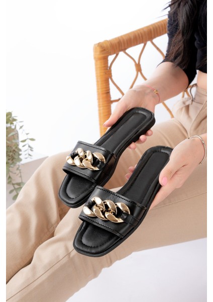 Zincirli Kadın Terlik Dış Mekan Sokak Plaj Ve Terliği