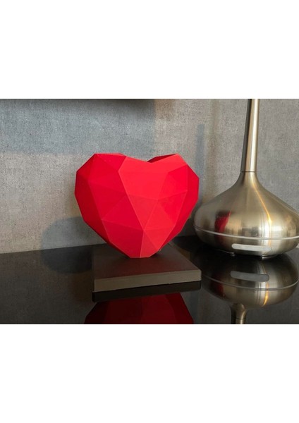 Origami Desenli Kalpli Dekoratif Biblo Masa Büstü Dekoru