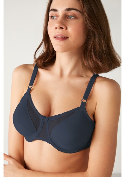 Kom Nelly Balenli Telli Toparlayıcı Sütyen Mavi