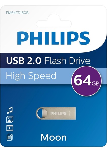 Moon 64 GB USB 2.0 Yüksek Hızlı Metal USB Flash Bellek