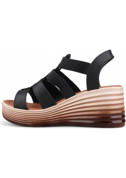 Kadın Sıyah Günlük Sandalet - Siyah, Deri modelleri