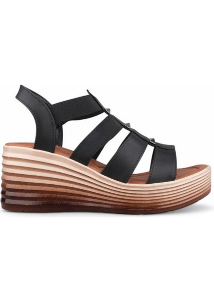 Kadın Sıyah Günlük Sandalet - Siyah, Deri fırsatları