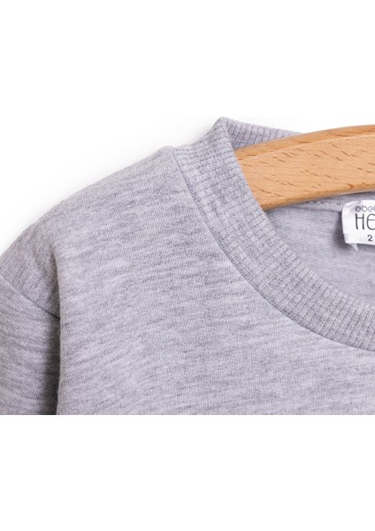 Basic Az Şardonlu Araba Baskılı Sweatshirt Erkek Bebek
