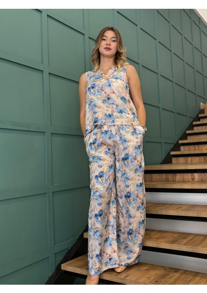 Kadın Çiçek Desenli Alt-Üst Takım modelleri