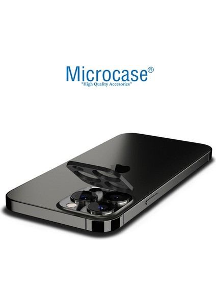 Iphone 13 Pro Max Kamera Camı Lens Koruyucu Metal Çerçeveli Kapalı Tasarım Tempered -Siyah modelleri