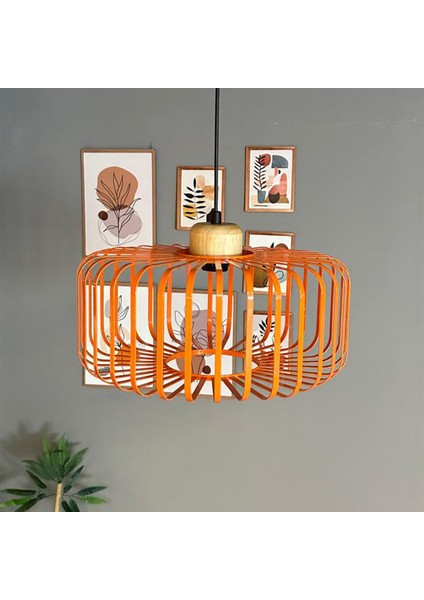 Sante Turuncu Sarkıt Avize Kalın Ahşap Başlık Iç Mekan Aydınlatma Dekoratif Mutfak Hol Cafe Ofis fiyatları