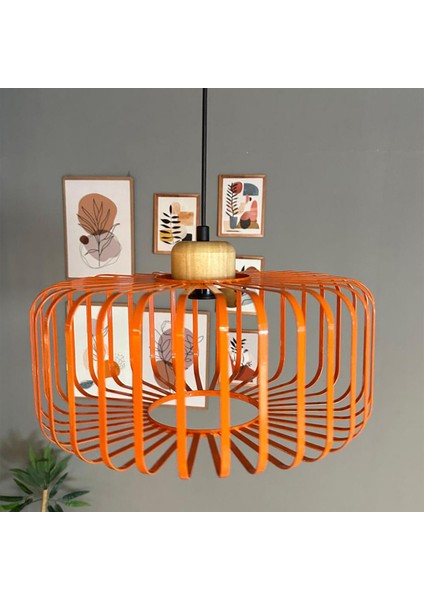 Sante Turuncu Sarkıt Avize Kalın Ahşap Başlık Iç Mekan Aydınlatma Dekoratif Mutfak Hol Cafe Ofis fırsatları