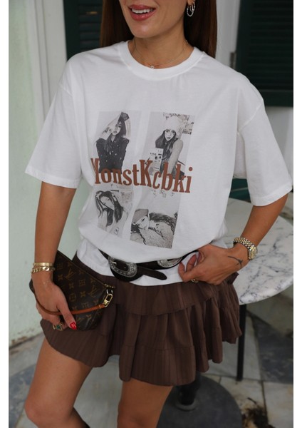 Oversize Baskılı Tshirt