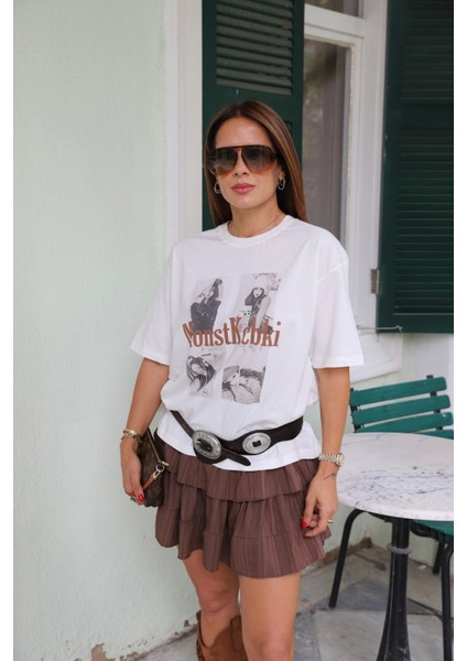 Oversize Baskılı Tshirt