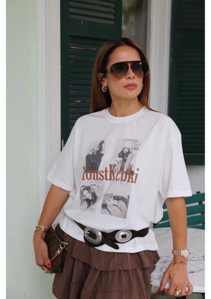 Oversize Baskılı Tshirt