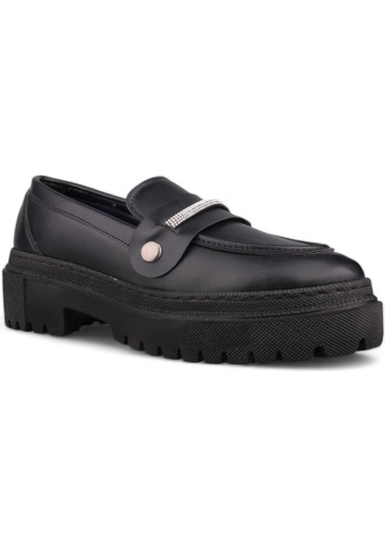 Kadın Sıyah Günlük Ayakkabı - Siyah, Deri