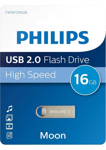 Moon 16 GB USB 2.0 Yüksek Hızlı Metal USB Flash Bellek