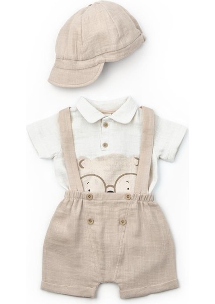 Bebek 3'lü Salopet Müslin Takım %100 Pamuk - Yenidoğan - CSYM7102 fiyatları