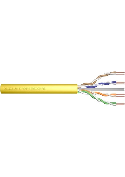 Category 6 (Cat. 6) U-Utp Data Kablosulszh (Low Smoke Zero Halogen)Awg 23/1sarı RENK500 Metrelik Rulolardadigitus Cat 6 U-Utp Installation Cable, Unshielded, Awg 23/1, Lszh-1