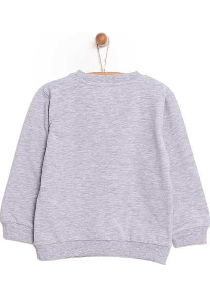 Basic Az Şardonlu Araba Baskılı Sweatshirt Erkek Bebek