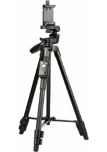 Siyah 125 cm Tripod Bluetooth Uzaktan Kumandalı Taşıma Çantalı Telefon Tutuculu Tripot 125 cm 3 Aya modelleri
