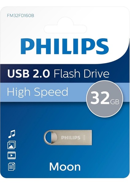 Moon 32 GB USB 2.0 Yüksek Hızlı Metal USB Flash Bellek