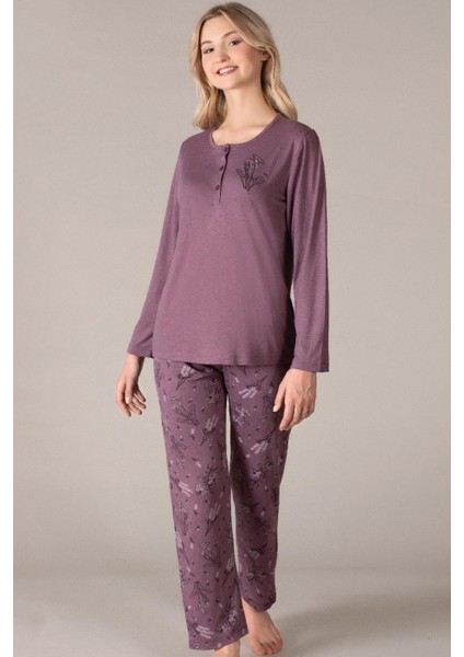 Uzun Kol Mevsimlik Pijama Takımı Viskon Alperi 790-38