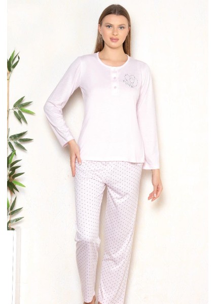 Mevsimlik Uzun Kol Pijama Takım Viskon Alperi 790-27