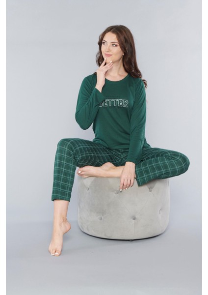 Uzun Kol Pijama Takımı Mevsilik Viskon Alperi 790-62