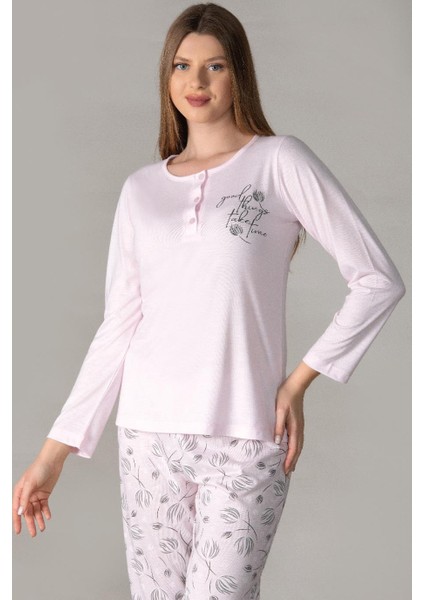 Mevsimlik Uzun Kol Pijama Takım Viskon Alperi 790-28