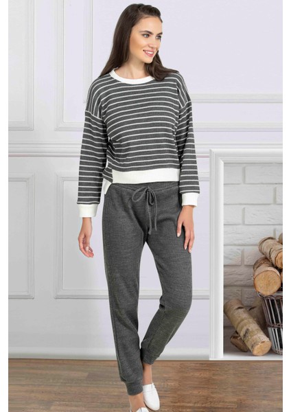 Uzun Kol Triko Kışlık Modern Pijama Takımı Homewear Dowry 09-90