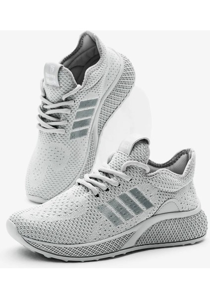 Ortopedik Spor Ayakkabı Şeritli Bağcıklı Hava Alan Ultra Rahat Hafif Taban Sneaker T-135