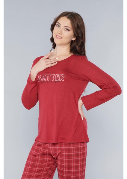 Uzun Kol Pijama Takımı Mevsilik Viskon Alperi 790-62 modelleri