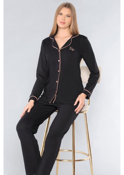 Boydan Düğmeli Gömlek Uzun Kol Pijama Takımı Dowry 09-190 fırsatları