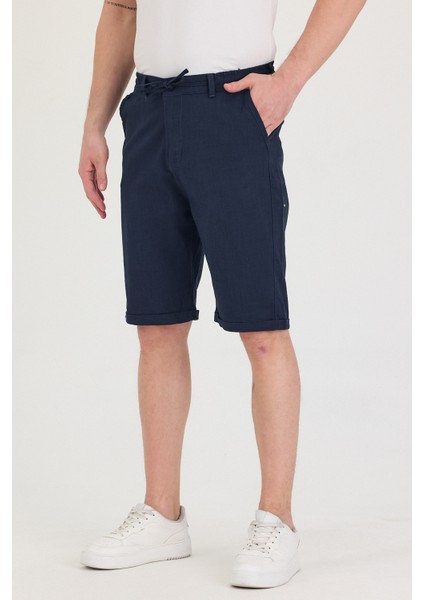 Erkek Slim Fit Keten Chino Şort