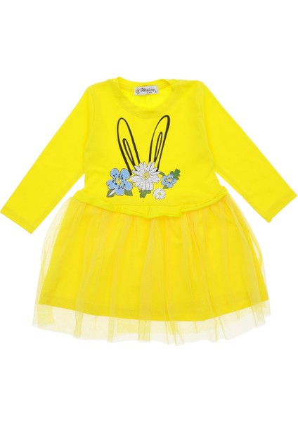 Kız Çocuk Elbise Çiçekli Taşlı