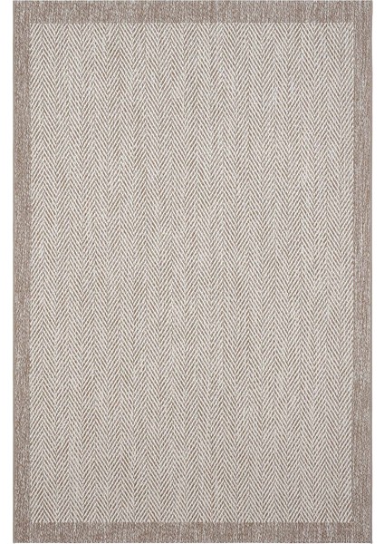 Smart 2001 Bej Kilim Halı Makinede Yıkanabilir İnce Kaymaz Taban Halı Dokuma Yazlık Balkon Kilimi